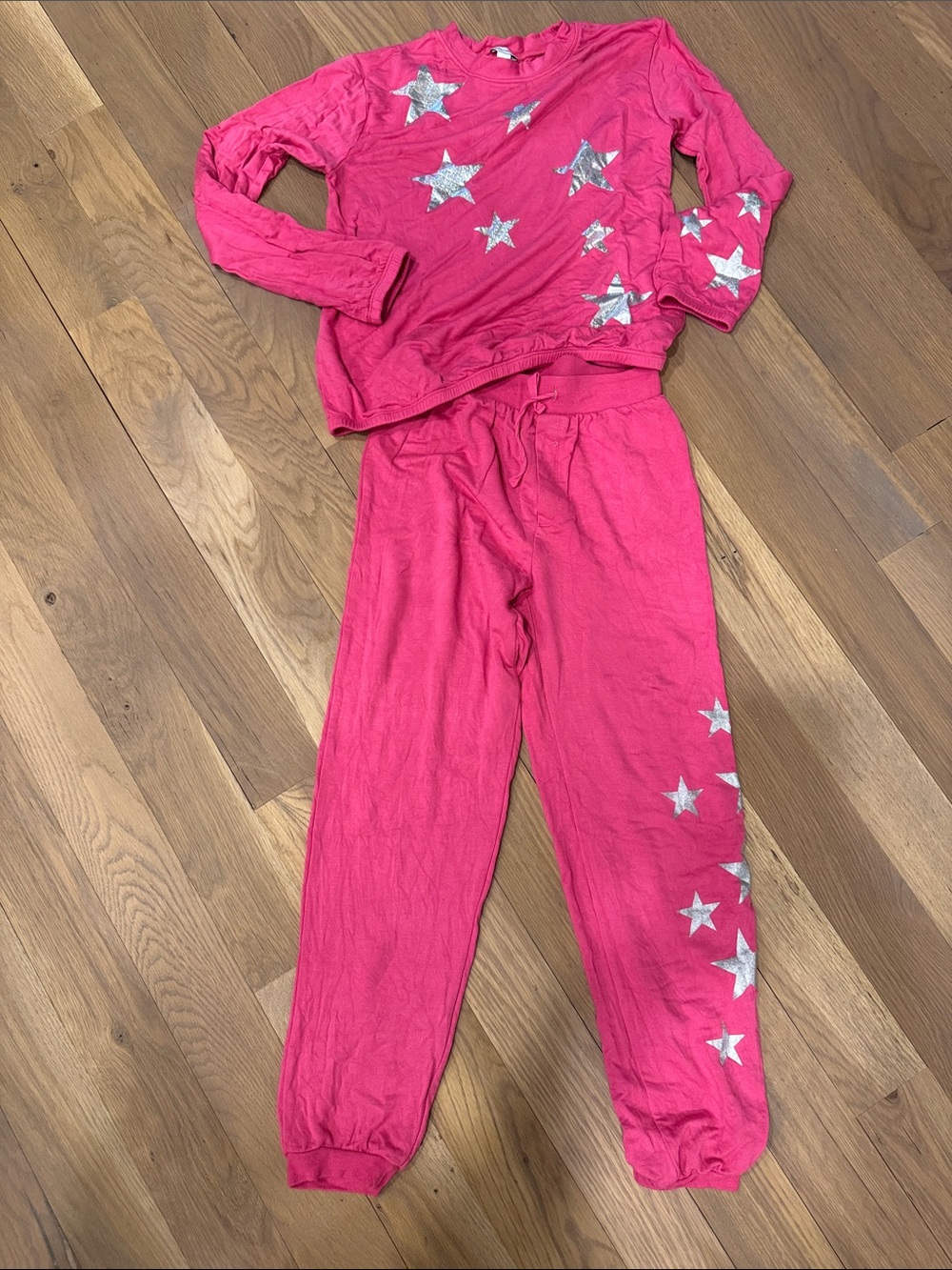 Splendid Hot Pink Star Tee and Jogger Set